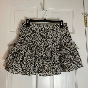 SHEIN cheetah print ruffle flowy skirt